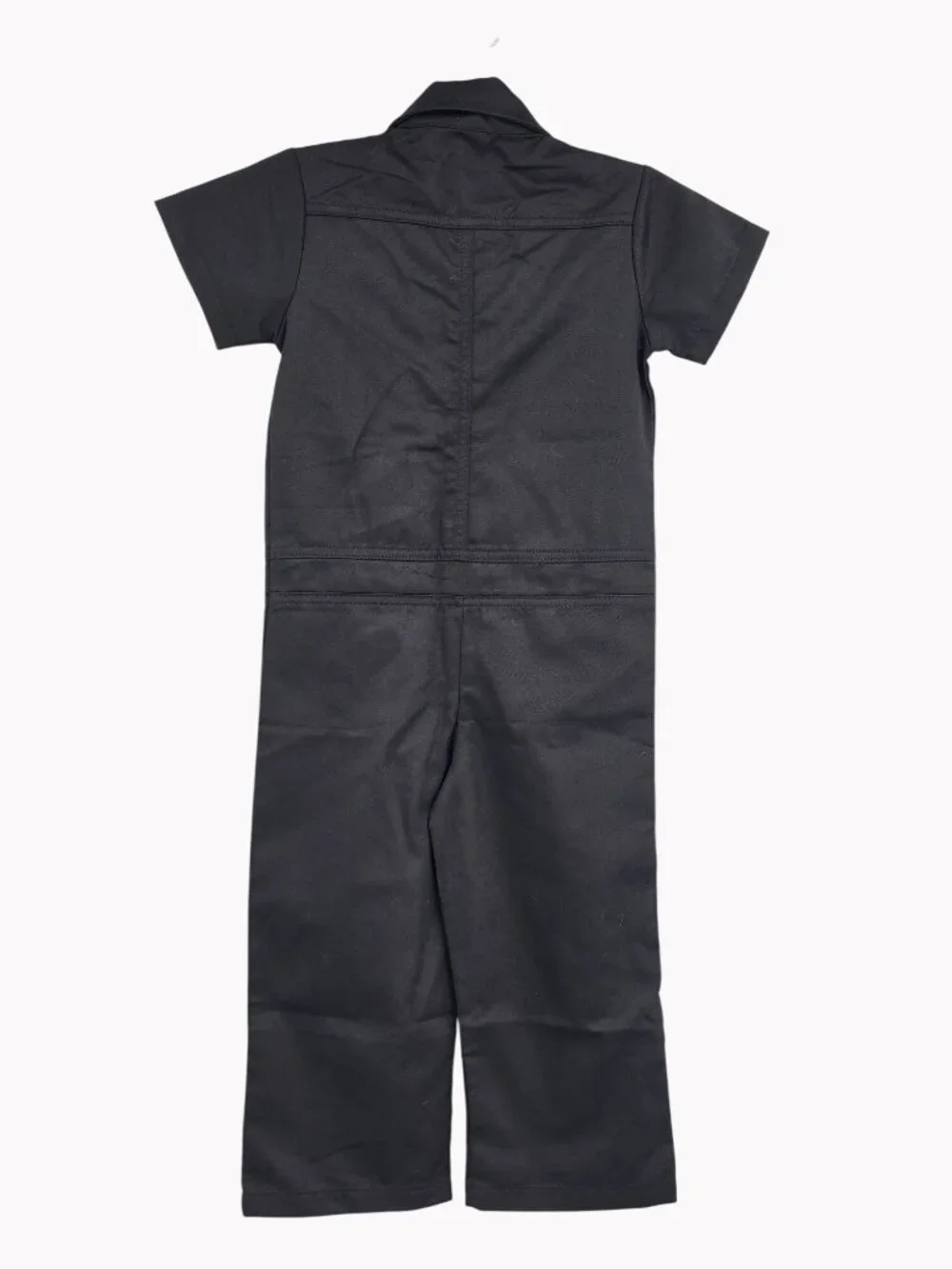Grandwish Kids Size 4Y Black Short Sleeve Zip Up Coveralls Jumpsuit New